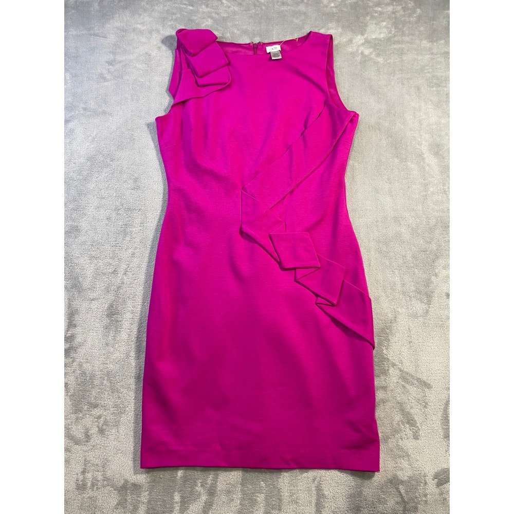 Cache Womens Ruffle Sheath Dress 12 Pink Sleeveless Origami Detail